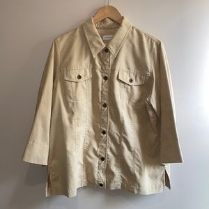 Liz Claiborne suede like shirt - button down Size XL
